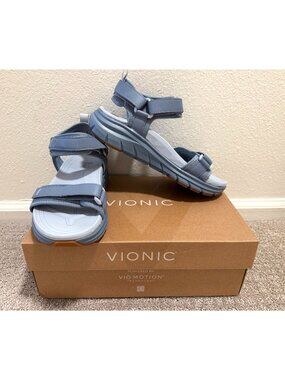 Vionic NEW Womens Walk Max Wanderer Walking Sandals Shoes Blue Comfort Travel